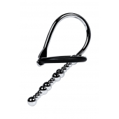 Серебристый уретральный плаг-бусины TOYFA Metal с мягким фиксириющим кольцом - ToyFa - купить с доставкой в Твери