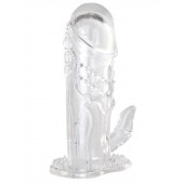 Прозрачная гелевая насадка с клиторальным отростком - 13 см. - Toyfa Basic - в Твери купить с доставкой
