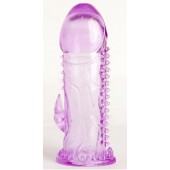 Фиолетовая гелевая насадка с шипами - 13 см. - Toyfa Basic - в Твери купить с доставкой