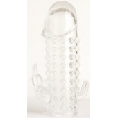 Гелевая прозрачная насадка с 2 отростками - 13 см. - Toyfa Basic - в Твери купить с доставкой