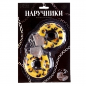 Металлические наручники с леопардовой плюшевой отделкой - Сима-Ленд - купить с доставкой в Твери