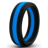 Черно-синее эрекционное кольцо Silicone Go Pro Cock Ring - Blush Novelties - в Твери купить с доставкой