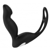 Черный вибромассажер простаты P-PLEASER W ERECTION ENHANCE - Dream Toys - в Твери купить с доставкой