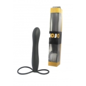 Черная насадка на пенис для двойной стимуляции Mojo BlackJack - 15 см. - Seven Creations - в Твери купить с доставкой