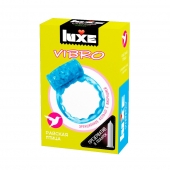 Голубое эрекционное виброкольцо Luxe VIBRO  Райская птица  + презерватив - Luxe - в Твери купить с доставкой