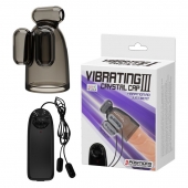 Дымчатая насадка-мастурбатор с вибрацией Vibrating Crystal Cap III - Baile - в Твери купить с доставкой