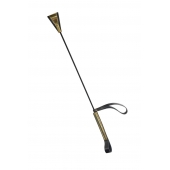 Черно-золотистый стек с хлопушкой из кожи - 62 см. - Sitabella - купить с доставкой в Твери