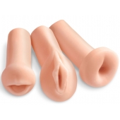 Комплект из 3 мастурбаторов All 3 Holes: вагина, анус, ротик - Pipedream - в Твери купить с доставкой