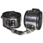 Эффектные серебристо-черные наручники с металлическим блеском - Sitabella - купить с доставкой в Твери