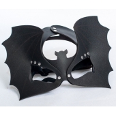 Черная кожаная маска на глаза  Летучая мышь - Sitabella - купить с доставкой в Твери