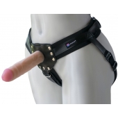 Черный пояс-трусики с двумя насадками  Экзотик-Linda  - 15,5 и 10,5 см. - LOVETOY (А-Полимер) - купить с доставкой в Твери