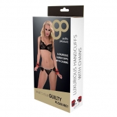 Красно-чёрные наручники на металлической цепочке - Blush Novelties - купить с доставкой в Твери