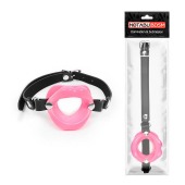 Розовый кляп-губки на черном ремешке - Notabu - купить с доставкой в Твери