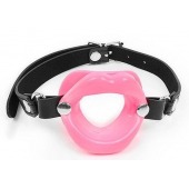 Розовый кляп-губки на черном ремешке - Notabu - купить с доставкой в Твери