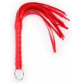 Красная плеть с рукоятью в оплетке - 28 см. - Notabu - купить с доставкой в Твери