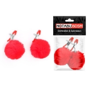 Зажимы для сосков с красным пушком - Notabu - купить с доставкой в Твери