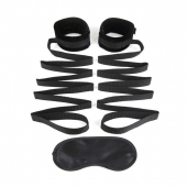 Чёрные манжеты для фиксации на кровати Bondage Bed Strap - Lux Fetish - купить с доставкой в Твери