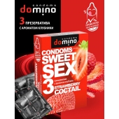 Презервативы для орального секса DOMINO Sweet Sex с ароматом клубничного коктейля  - 3 шт. - Domino - купить с доставкой в Твери
