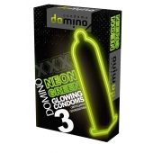 Презервативы DOMINO Neon Green со светящимся в темноте кончиком - 3 шт. - Domino - купить с доставкой в Твери