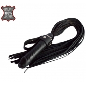 Черная плеть  Ковбой  с ручкой-фаллосом - 55 см. - Sitabella - купить с доставкой в Твери