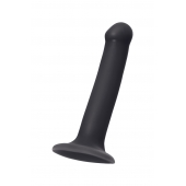 Черный фаллос на присоске Silicone Bendable Dildo M - 18 см. - Strap-on-me - купить с доставкой в Твери