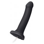 Черный фаллос с имитацией эякуляции Silicon Cum Dildo L - 19,6 см. - Strap-on-me - купить с доставкой в Твери