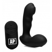 Черный стимулятор простаты Alpha-Pro 7X P-Milker Silicone Prostate Stimulator with Milking Bead - XR Brands - в Твери купить с доставкой