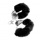 Металлические наручники Furry Love Cuffs с черным мехом - Pipedream - купить с доставкой в Твери