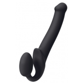 Черный безремневой страпон Silicone Bendable Strap-On M - Strap-on-me - купить с доставкой в Твери