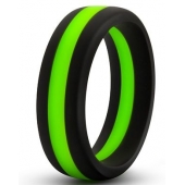 Черно-зеленое эрекционное кольцо Silicone Go Pro Cock Ring - Blush Novelties - в Твери купить с доставкой