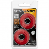 Набор из 2 красных эрекционных колец DONUT RINGS OVERSIZED - Blush Novelties - в Твери купить с доставкой