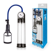 Прозрачная вакуумная помпа Sex Expert с манометром - Sex Expert - в Твери купить с доставкой