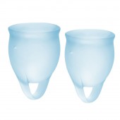 Набор голубых менструальных чаш Feel confident Menstrual Cup - Satisfyer - купить с доставкой в Твери