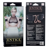 Черные мягкие наручники Entice French Cuffs с цепью - California Exotic Novelties - купить с доставкой в Твери