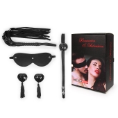 Эротический набор в черном цвете: маска, кляп, пэстисы, плётка - Notabu - купить с доставкой в Твери