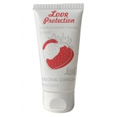 Лубрикант на водной основе с ароматом малины Love Protection Strawberry - 50 мл. - Lola Games - купить с доставкой в Твери