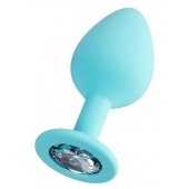 Мятная анальная втулка Brilliant с прозрачным кристаллом - 8 см. - ToyFa - купить с доставкой в Твери