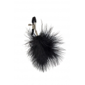 Зажимы на соски с черным пухом Euphoric - Lola Games - купить с доставкой в Твери