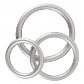 Набор из 3 эрекционных колец под металл Metallic Silicone Cock Ring Set - Orion - в Твери купить с доставкой