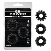 Набор из 3 черных эрекционных колец Gear Up Rings - Chisa - в Твери купить с доставкой