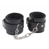 Черные оковы на ноги Obey Me Leather Ankle Cuffs - Chisa - купить с доставкой в Твери
