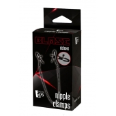 Черные зажимы на соски на цепочке BLAZE DELUXE NIPPLE CLAMPS - Dream Toys - купить с доставкой в Твери