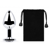 Серебристая анальная пробка с прозрачным стразом - 7,2 см. - Anal Jewelry Plug - купить с доставкой в Твери