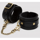 Черные оковы на ноги Bound to You Faux Leather Ankle Cuffs - Fifty Shades of Grey - купить с доставкой в Твери