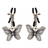 Зажимы на соски с бабочками Butterfly Nipple Clamps - Pipedream - купить с доставкой в Твери