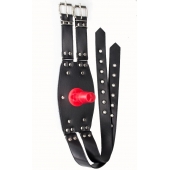 Черный узкий пояс на бедро с телесной насадкой - LOVETOY (А-Полимер) - купить с доставкой в Твери