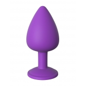 Фиолетовая анальная пробка со стразом Her Little Gem Large Plug - 9,5 см. - Pipedream - купить с доставкой в Твери