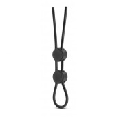 Черное двойное эрекционное лассо Silicone Double Loop Cock Ring - Blush Novelties - в Твери купить с доставкой