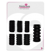 Набор из 7 черных насадок PENIS SLEEVES SET - Dream Toys - в Твери купить с доставкой