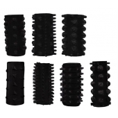 Набор из 7 черных насадок PENIS SLEEVES SET - Dream Toys - в Твери купить с доставкой